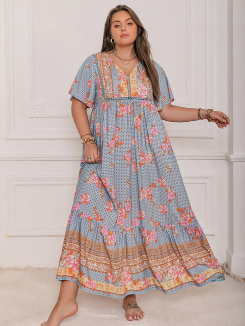 plus-size-printed-tie-neck-flutter-sleeve-maxi-dress-2 OhSoStyled - Sophia's Style-7
